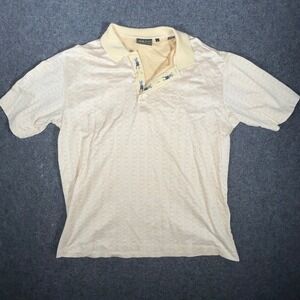 Bobby Jones Collection Mens Golfer Trim Polo Shirt L Cream Golfers Italy Made